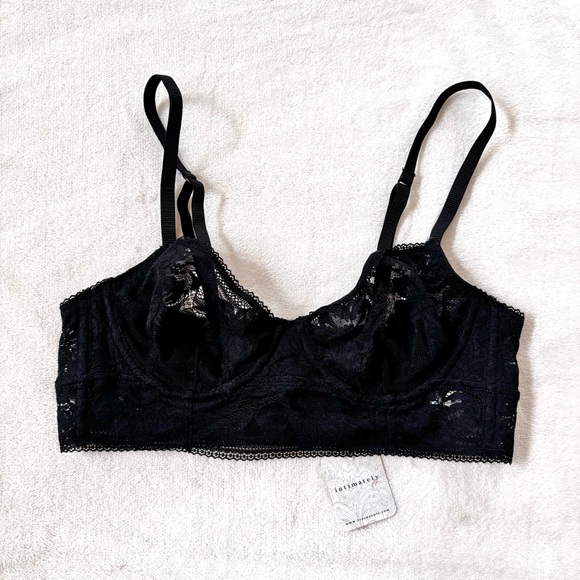 Free People Sorento Demi Longline Underwire Bra in Black - Picture 11 of 15